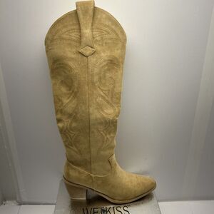 Wetkiss Western Knee High Cowgirl Boots With Chunky 3" Heel Women SZ 10 NEW